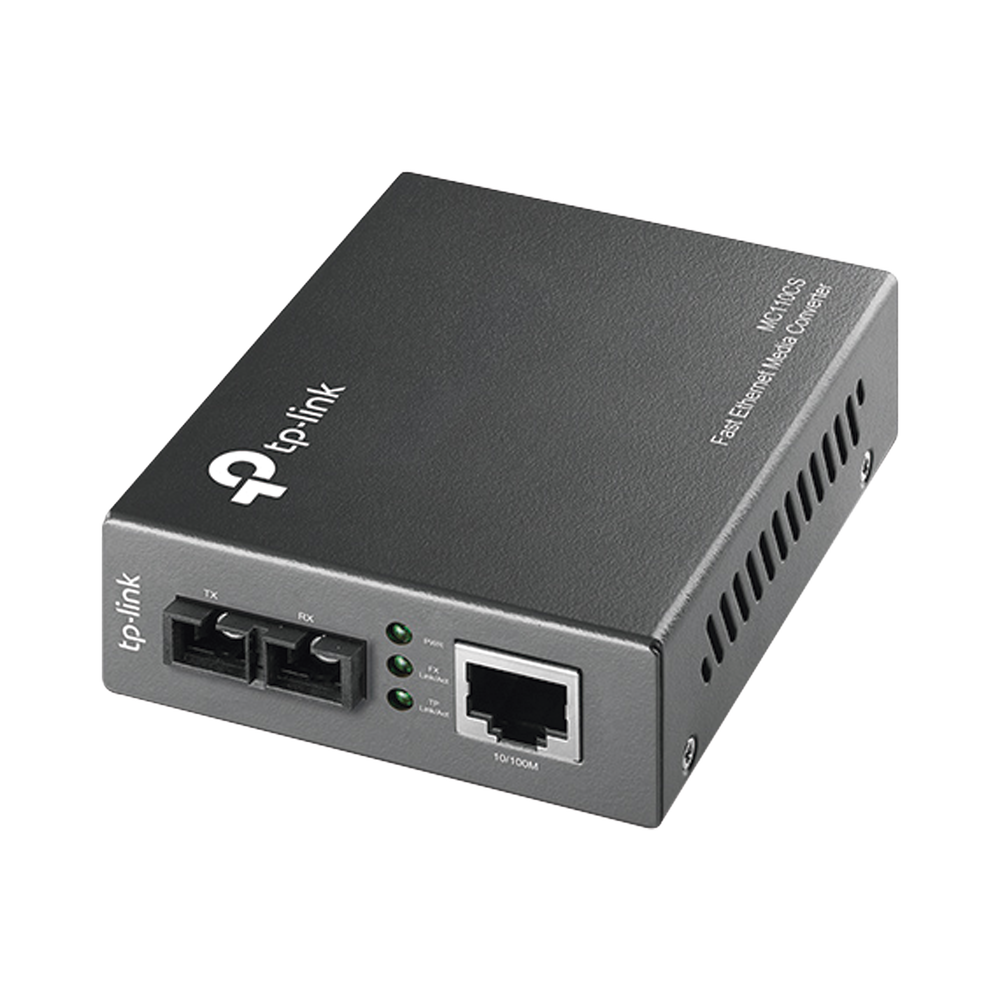 Convertidor Fibra Óptica Monomodo /  1 Puerto RJ45 10/100 Mbps / Puerto Fibra Óptica SC 100 Mbps / Hasta 20 kilometros / Plug and Play