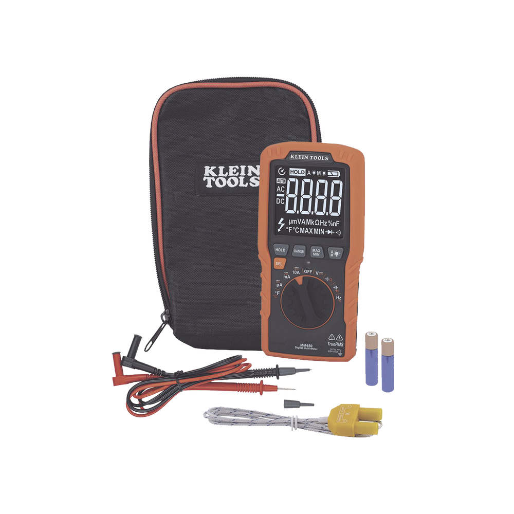 Multímetro Digital Esbelto de Rango Automático con TRMS 600V y Medición de Temperatura