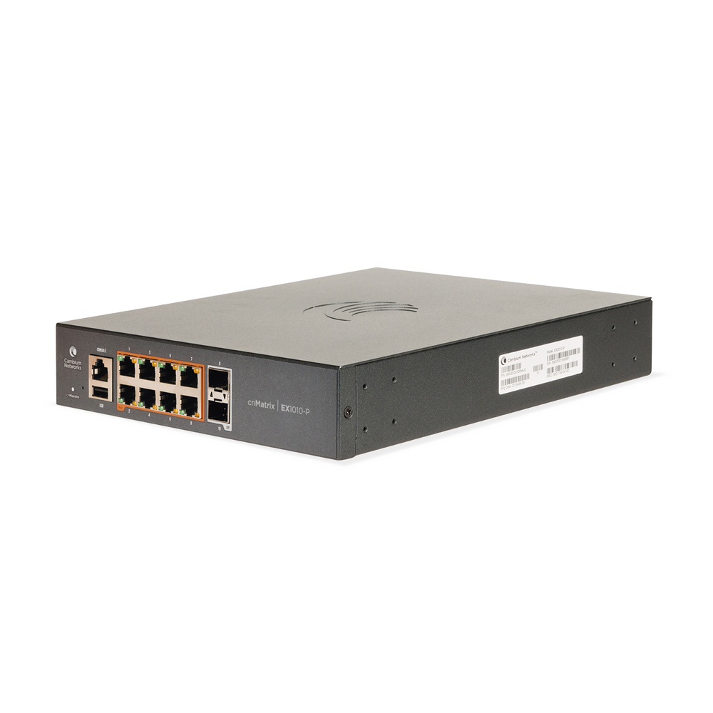 Switch PoE cnMatrix Ex1010-P / 8 Puertos Gigabit PoE 802.3af/at + 2 SFP / Capa 2 / Gestión en la Nube Gratuito