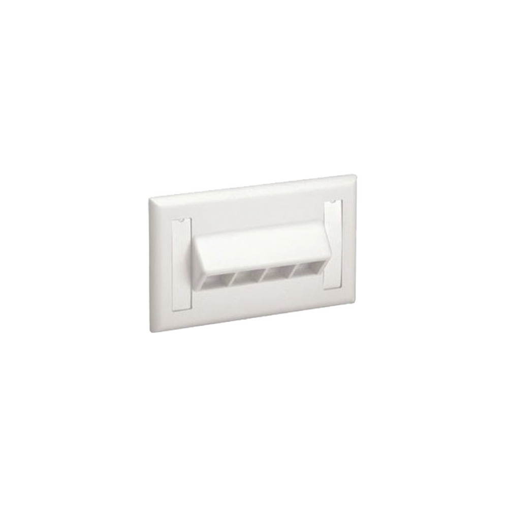 Placa de Pared Horizontal, Salida Para 4 Puertos Keystone, Con Espacios Para Etiquetas, Color Blanco Mate