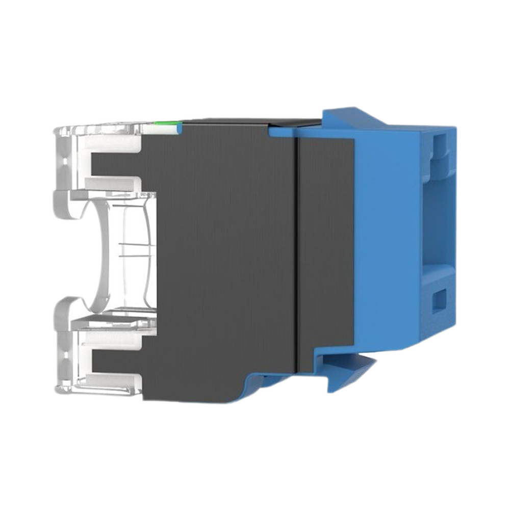 Conector Jack Estilo 110 (de Impacto), Tipo Keystone, Categoría 6A, de 8 posiciones y 8 cables, Color Azul