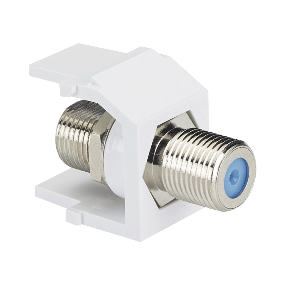 Módulo Acoplador Coaxial Tipo F, Keystone, de 75 Ohms, 3.0 GHz, Color Blanco