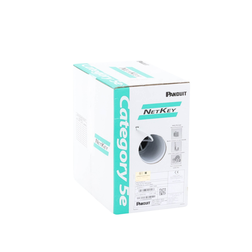 Bobina de Cable UTP 305 Metros (1000 Pies) de Cobre, NetKey, Gris Claro, Categoría 5e (24 AWG), PVC (CM), de 4 Pares (Caja Abierta) - Image 4