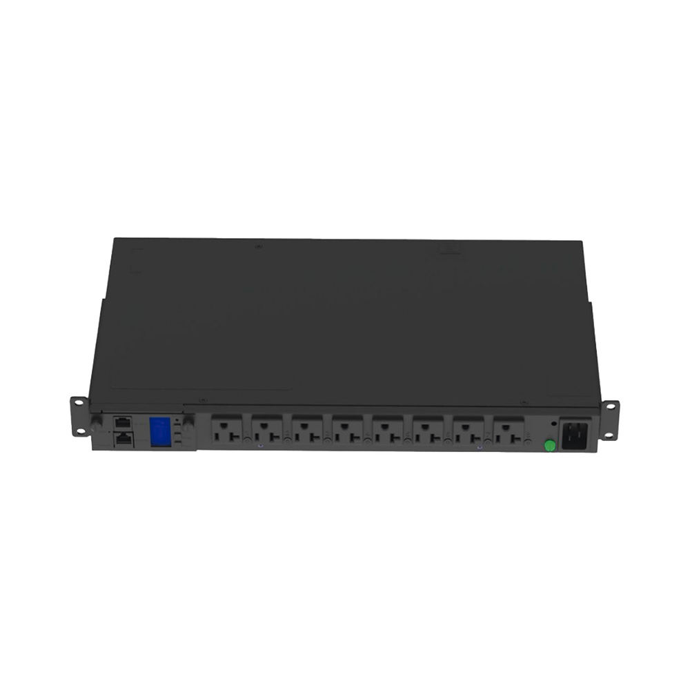 PDU Switchable y Monitoreable por Toma (MS) para Distribución de Energía, Enchufe de Entrada NEMA L5-20P, Con 8 Salidas 5-20R, Horizontal 19in, 120 Vca, 15 Amp, 1UR
