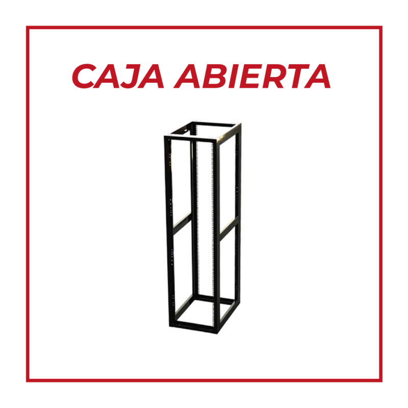 Rack Estándar 19" de 4 Postes, Acero, 45 Unidades, Profundidad Ajustable. (Caja Abierta)