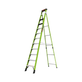 Escalera de 3.65 m Capacidad máxima de 170 Kg, inclinada, de fibra de vidrio con almohadilla de pared giratoria.