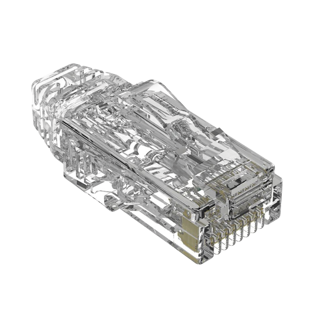 Plug RJ45 Cat6/6A, Para Cable UTP de Calibre 28 AWG (Diámetro Reducido), Chapado en Oro de 50 micras, Paquete de 100 piezas