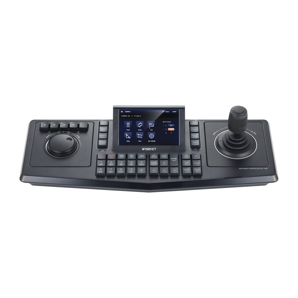 Controlador de domos PTZ y Camaras IP Wisenet, con pantalla LCD touch screen de 5"