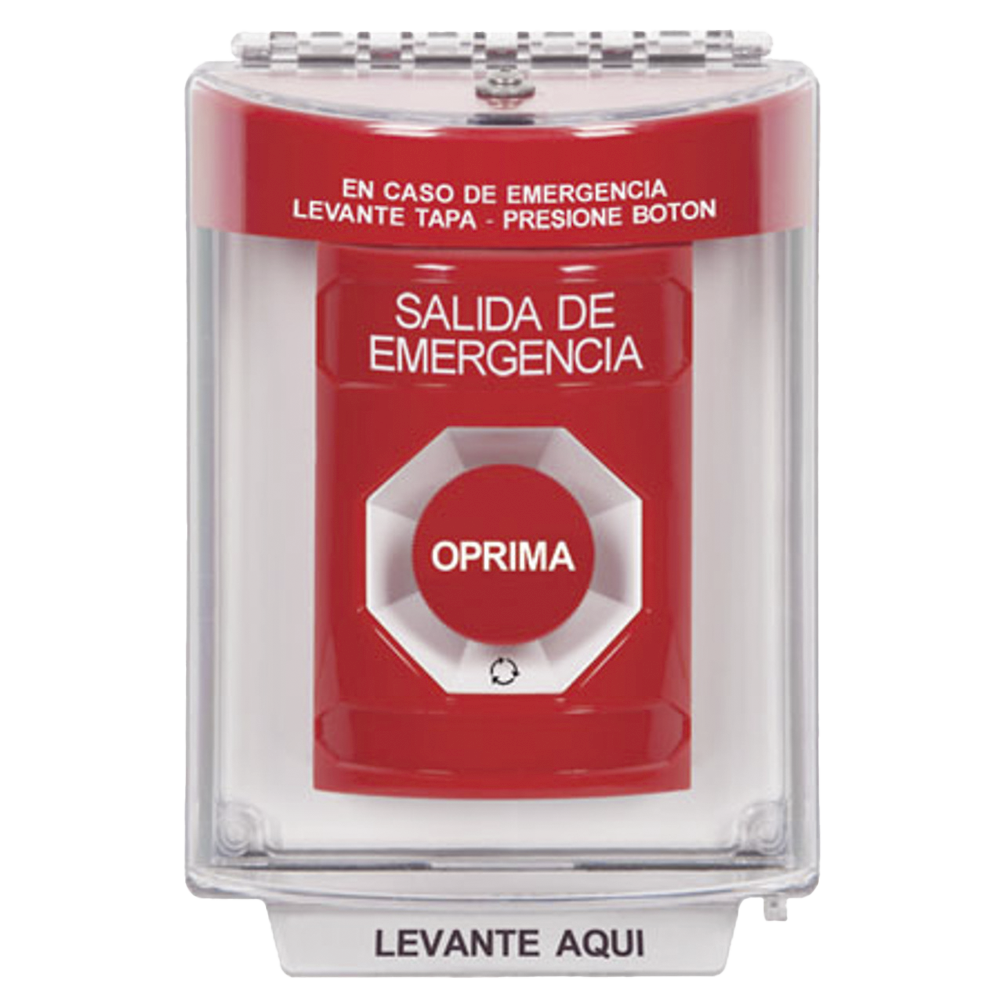 Botón Multipropósito, Salida De Emergencia, Girar Para Reset, Bocina Integrada, Español, Cubierta De Policarbonato, 2 Relevadores NO/NC, Interior/exterior