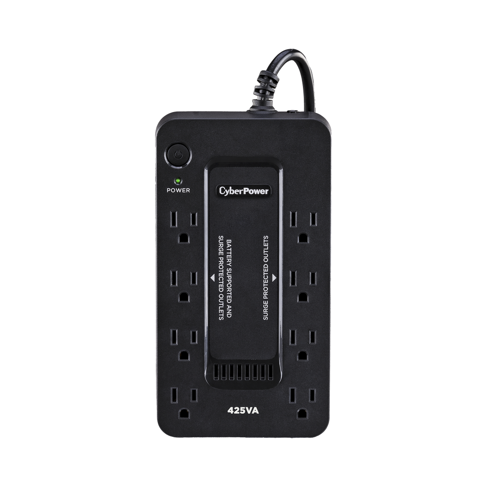 UPS de 425 VA/255 W, Topología Standby, Entrada 120 Vca NEMA 5-15P, Tipo Gabinete Compacto, Con 8 Tomas NEMA 5-15R