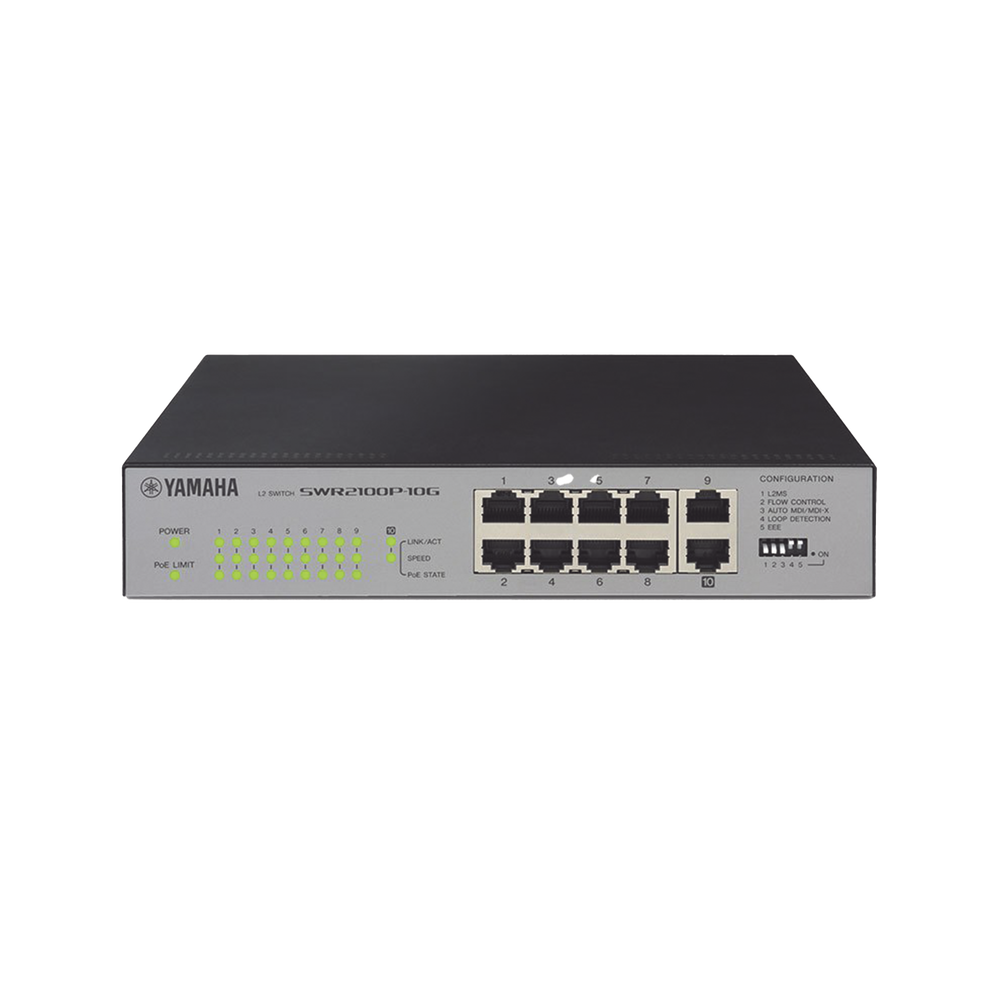 SWITCH DE RED POE 10 PUERTOS OPTIMIZADO P/ REDES DANTE