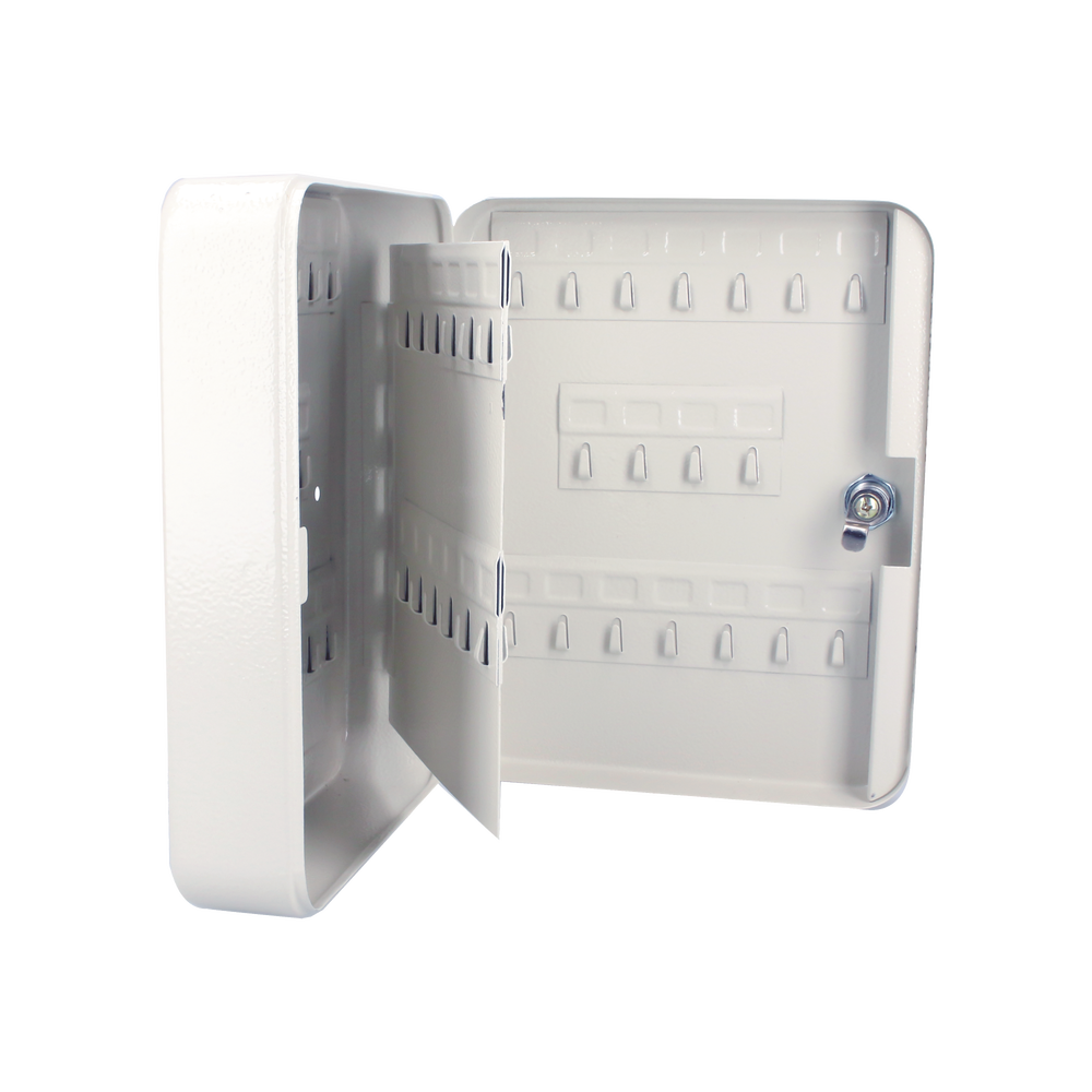 Caja para llaves con capacidad para 36 llaves/ Medidas 160 x 200 x 75 mm (ancho x alto x profundidad)/Fabricada en acero/ Cerradura con llave.