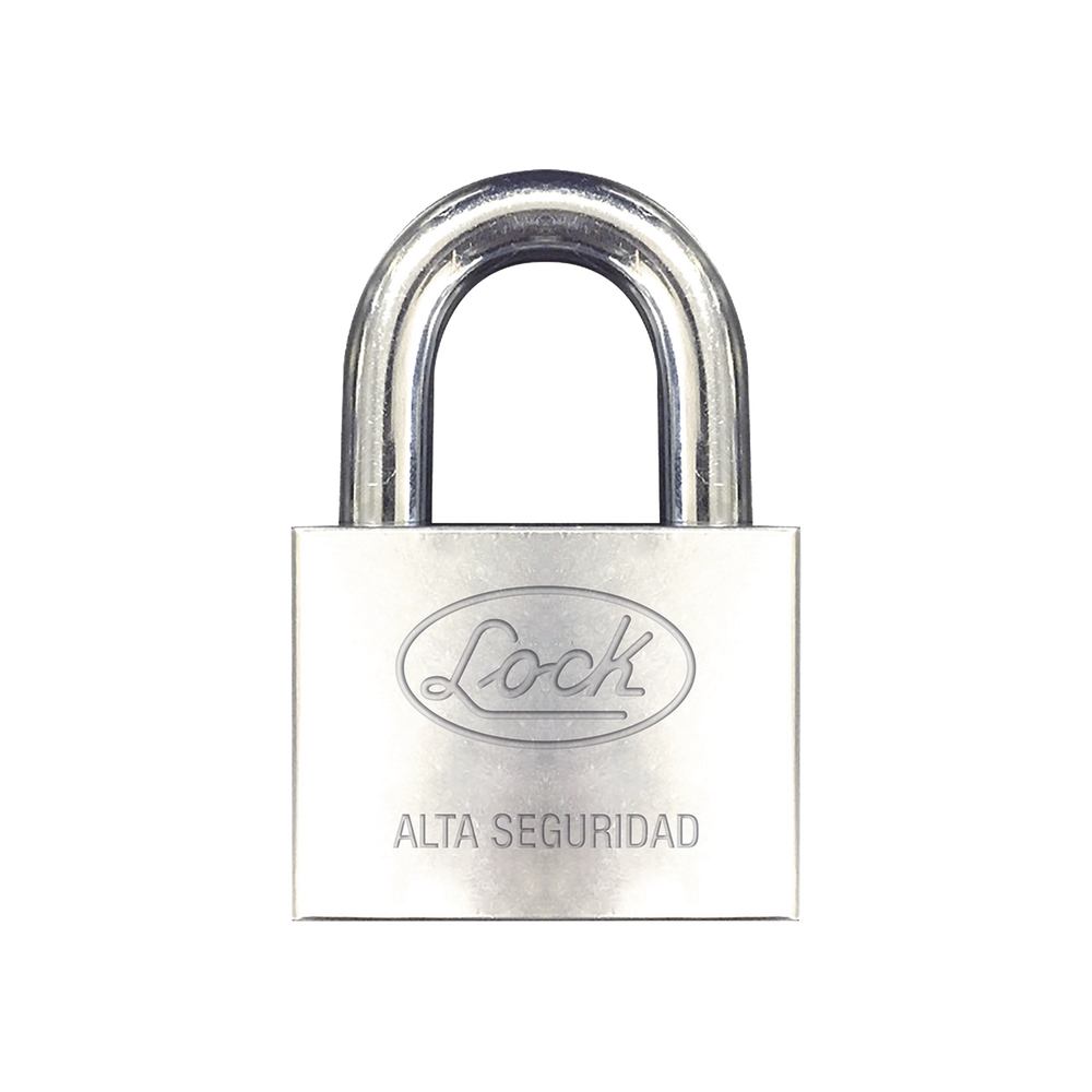 Candado de hierro alta seguridad con llave de disco/ Acabado Cromado/ Llaves Abloy/ Medida de Horquilla 34 mm.