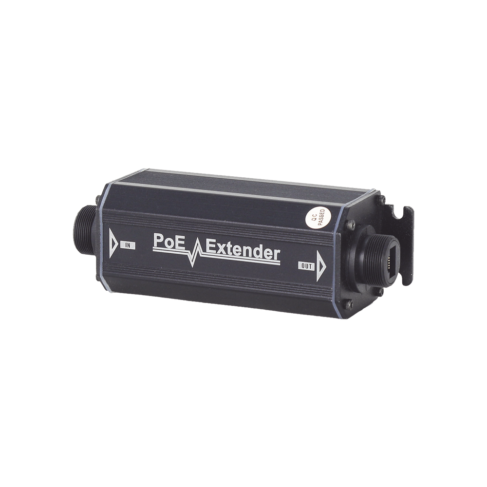 Extensor PoE / 100 Metros / Intemperie (IP66) /  60 Watts / 1 Puerto de Entrada  / 1 Puerto de Salida PoE / No requiere alimentación.