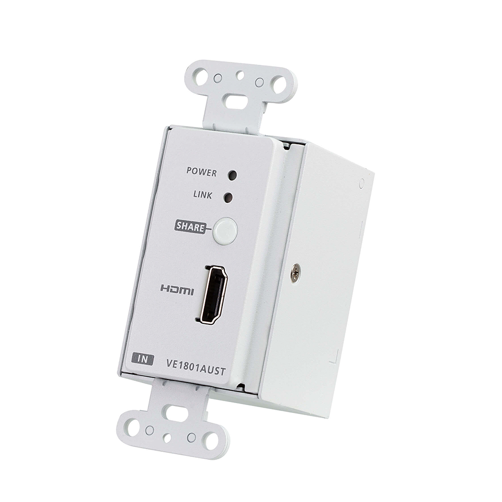 Transmisor HDMI | 4K a 40 metros | HDBaseT-Lite con placa de pared estadounidense/PoH