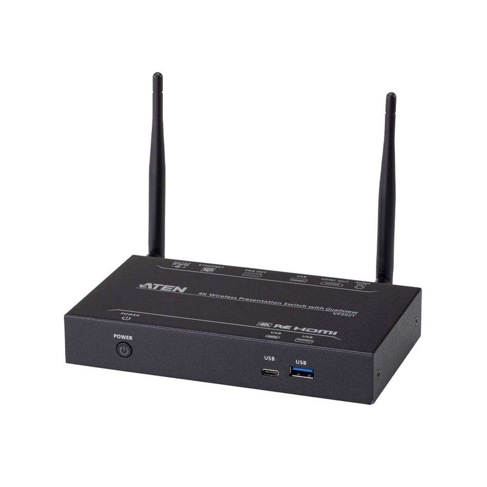 Switch de presentaciones | Resolución 4K | Diferentes herramientas de colaboración: Anotación, pizarra y captura | inalámbrico con Quad View | Multi-view se pueden compartir hasta 4 fuentes de forma inalámbrica