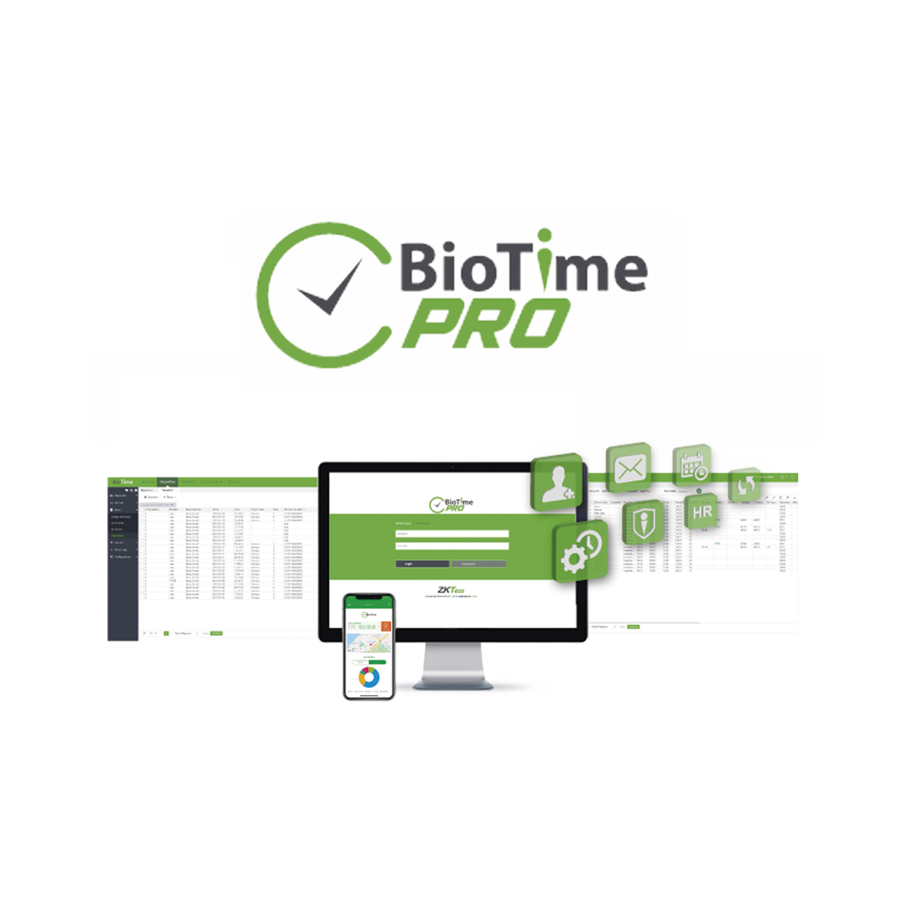 Software de Gestión Centralizada de Asistencia BIOTIMEPRO Licencia LITE 10 dispositivos y 1000 empleados