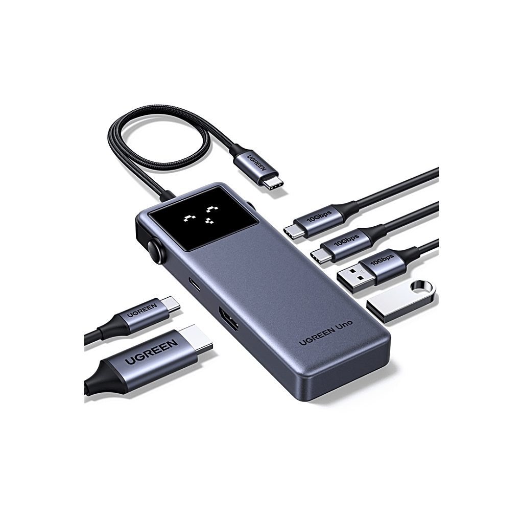 Hub USB-C 6 en 1 / HDMI 4K@60Hz / 3 Puertos USB-A 5Gbps / Carga PD 3.0 100W / Compatibilidad Universal Windows-macOS-Linux / Diseño Compacto