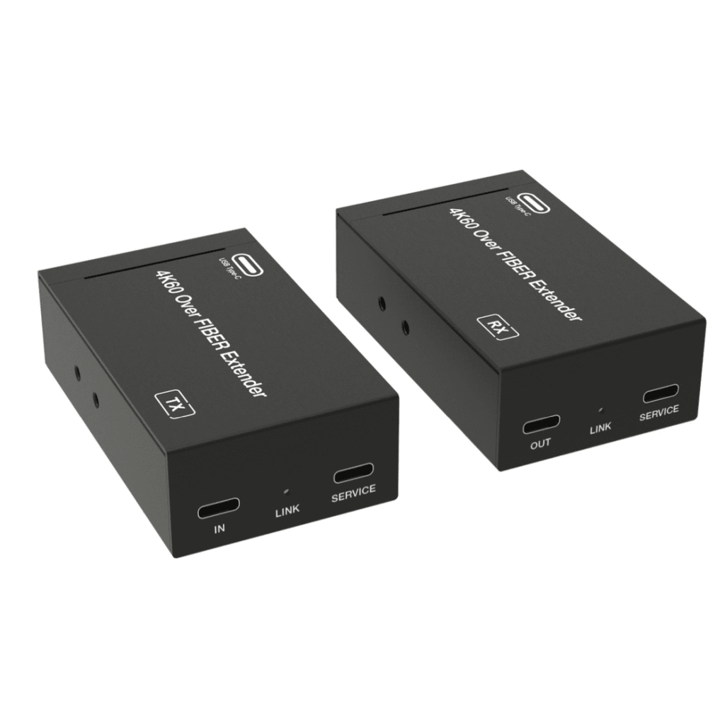 Extensor USB-C 4K60 sobre fibra única hasta 10 km