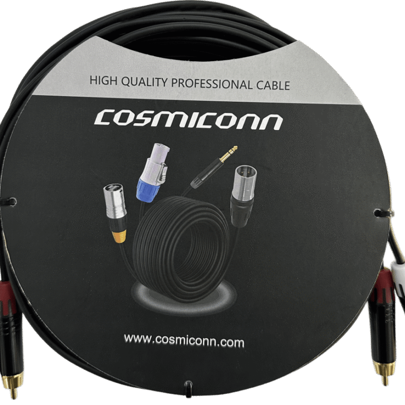 Cable 2 RCA x 2 RCA, conectores negros, con diferenciador de blanco y rojo (2x MT380-RD - 2x MT380-WH), length 5m