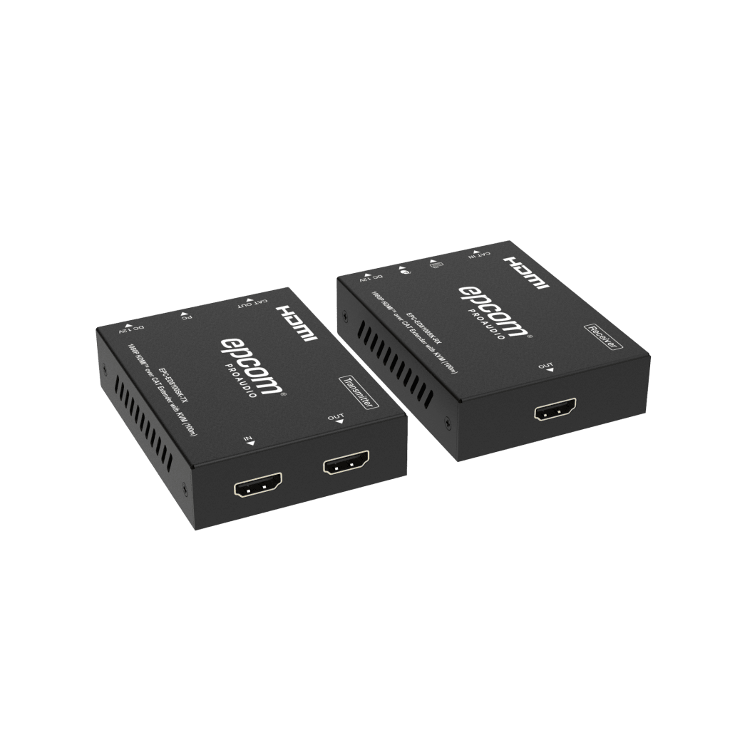 Extensor HDMI | Soporta KVM | Transmisión hasta 100 m | Cable CAT6 |  1080P@60Hz | Copia EDID automática | Sin compresión ni retraso | PoC