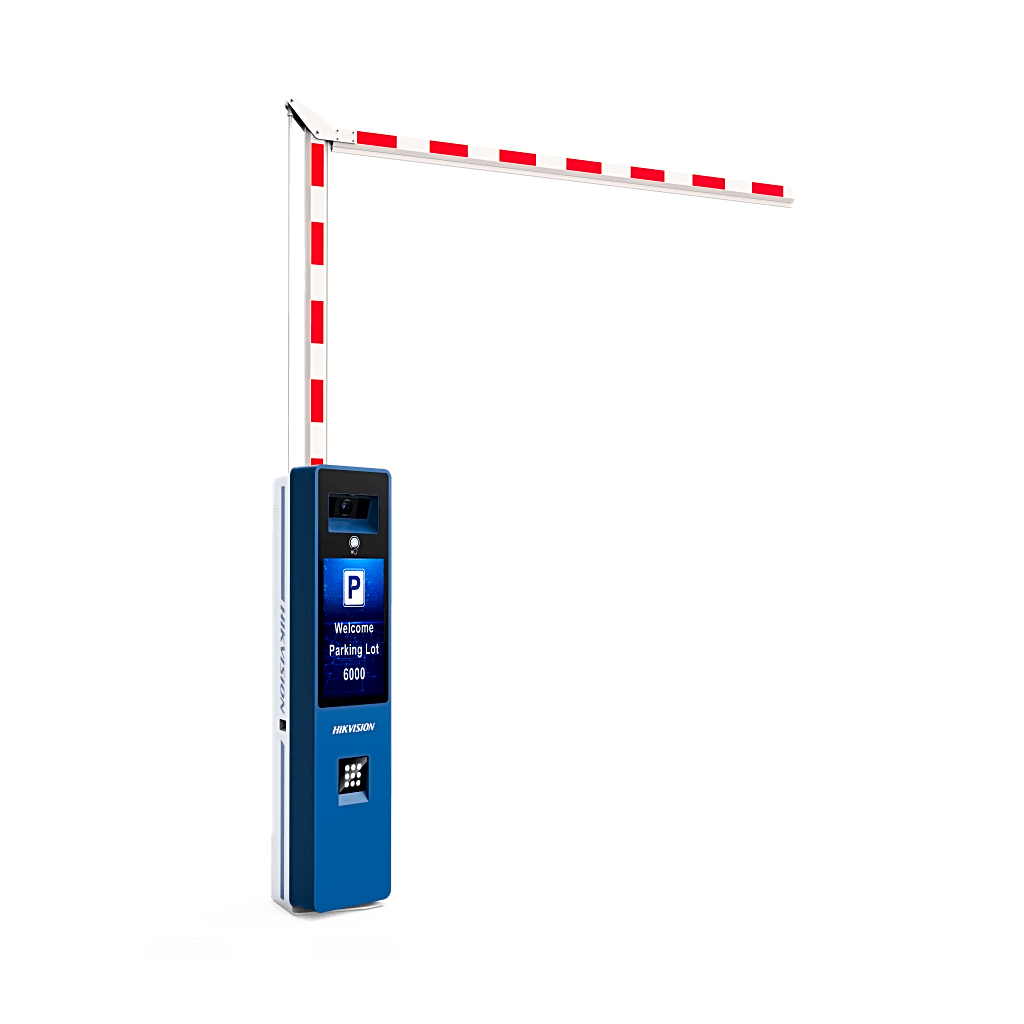 Barrera Vehicular DERECHA Todo en Uno / Brazo Articulado Incluido de 4 mts / Cámara ANPR Integrada / Boton de Ayuda / Pantalla LCD / Apertura en 4 segundos