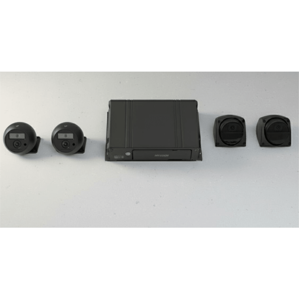 Kit DVR Móvil / 2 Cámaras Interior + 2 Cámaras Exterior / (1080p) / 4 Canales TURBOHD / Tecnología IA Integrada / Soporta 4G / GPS / Sensor G / Soporta 2 Memorias SD (512 GB total)