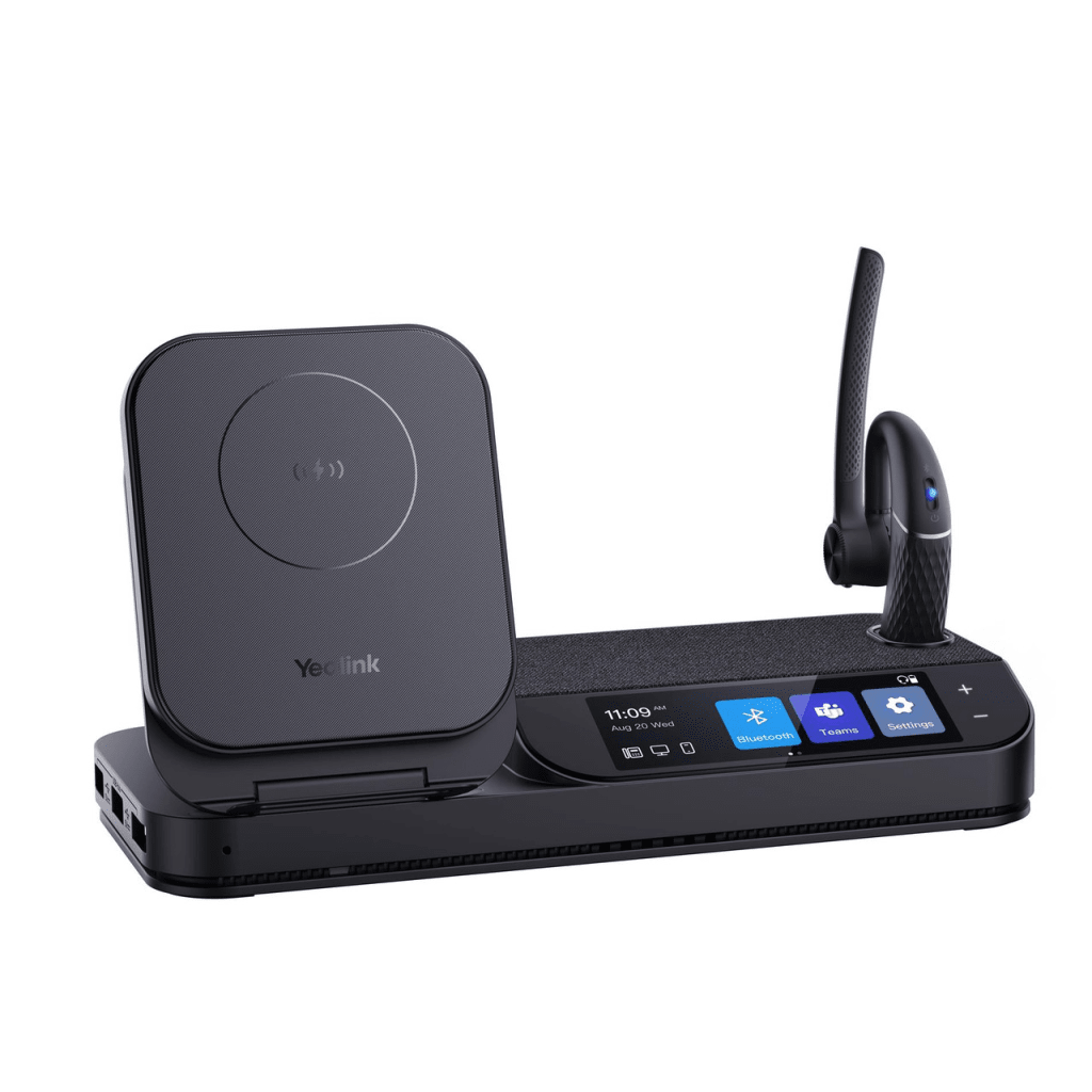 Auricular Bluetooth BH71 con Workstation de Yealink Con Pantalla Táctil de 3" con Cancelación de Ruido y Carga Inalámbrica para Smartphone