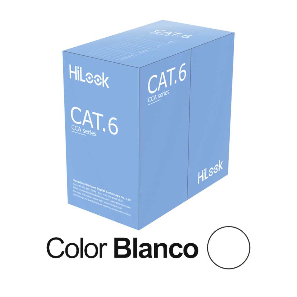 Cable de Red U/UTP Cat6 23AWG / Cumple ANSI-TIA-568.2-D / RoHS 2.0 / CPR Fca / Longitud 305 Mts / PVC Blanco / Resistencia a la Tracción y Compresión / Operación -20°C a 70°C