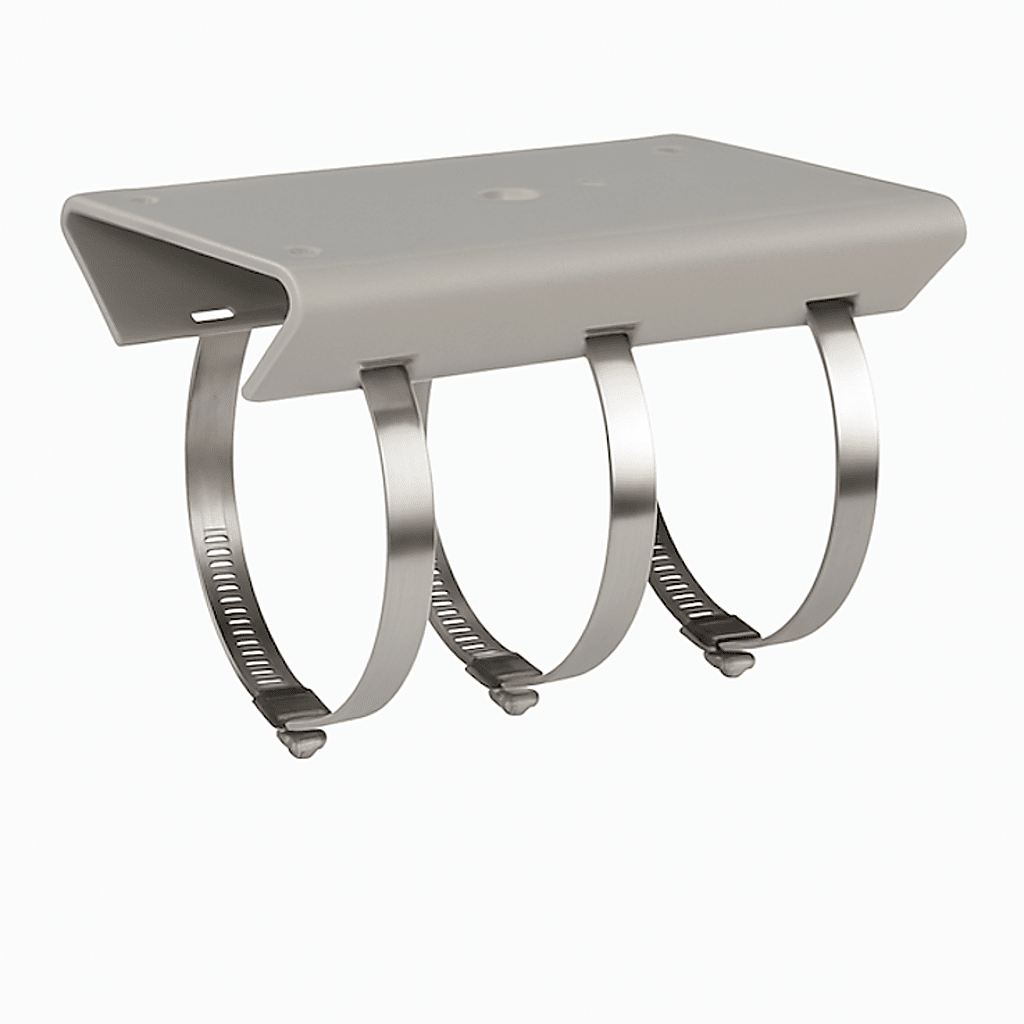 Montaje para Poste Vertical / Diametro de 67 a 127 mm / Acero Galvanizado (SUS304) / Color Blanco