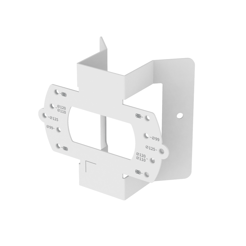 Montaje en Esquina / Material Aluminio / Carga MÃ¡xima 5 kg / Compatible con Varios Modelos Hanwha Vision / RAL9003