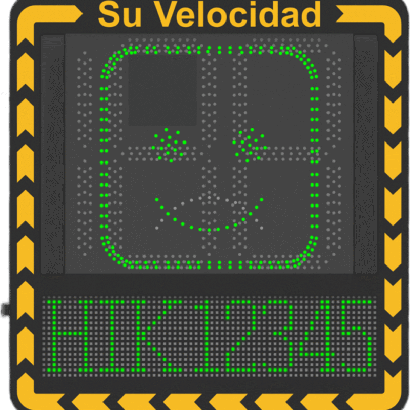 Radar de Velocidad/ Pantalla LED / Detección de Velocidad en Tiempo Real / Rango de Detección de 100 m / Hasta 32 Objetivos Detectados / IP66 / Compatible con Wi-Fi y Ethernet