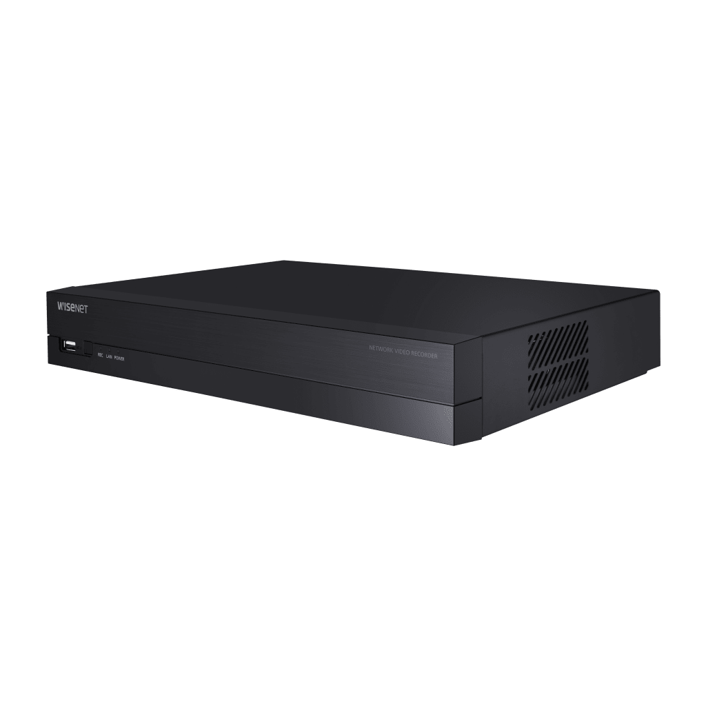 NVR 8 MegapÃ­xel / 8 canales / H.265 / P2P Wisenet / 8 puertos PoE / Incluye 4TB para grabacion / NDAA