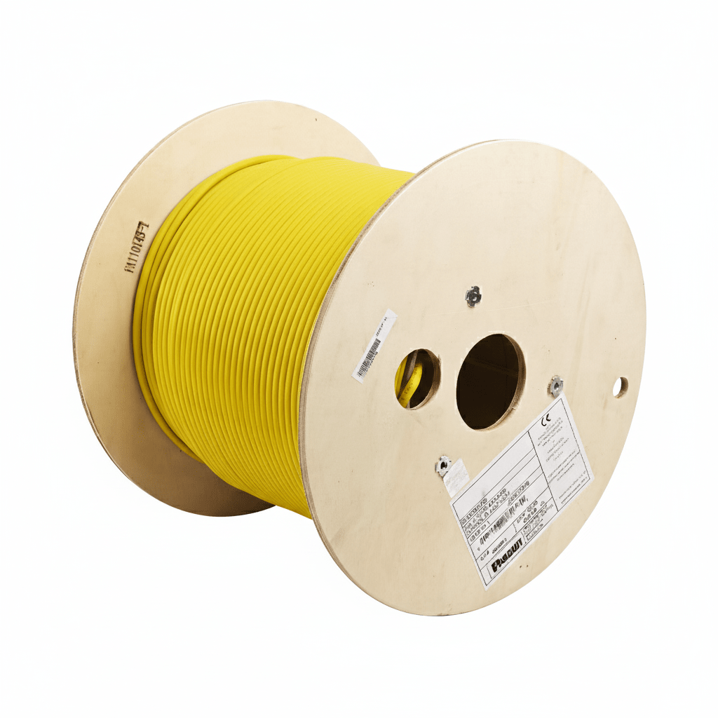 Bobina de Cable Blindado F/UTP de 4 Pares, Cat6A, Soporte de Aplicaciones 10GBase-T, LSZH (Libre de Gases Tóxicos), Color Amarillo, 305 Metros (1000 Pies)