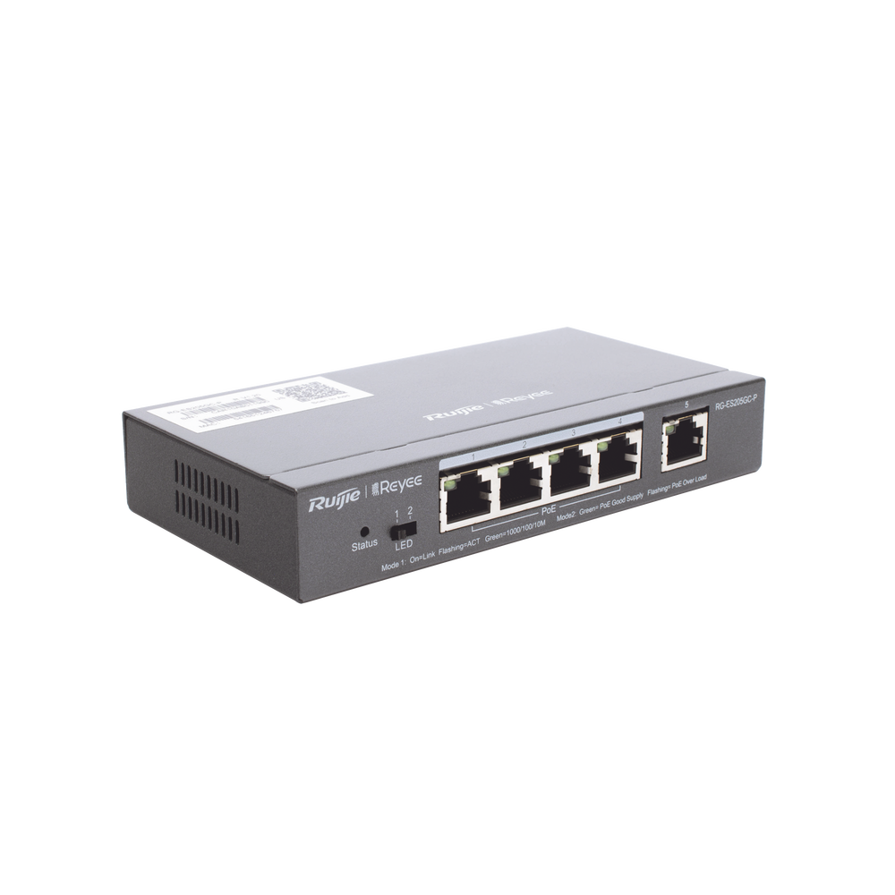 Switch Administrable PoE con 5 puertos Gigabit, 4 PoE 802.3af/at, gestión gratuita desde la nube, 54w - Image 2