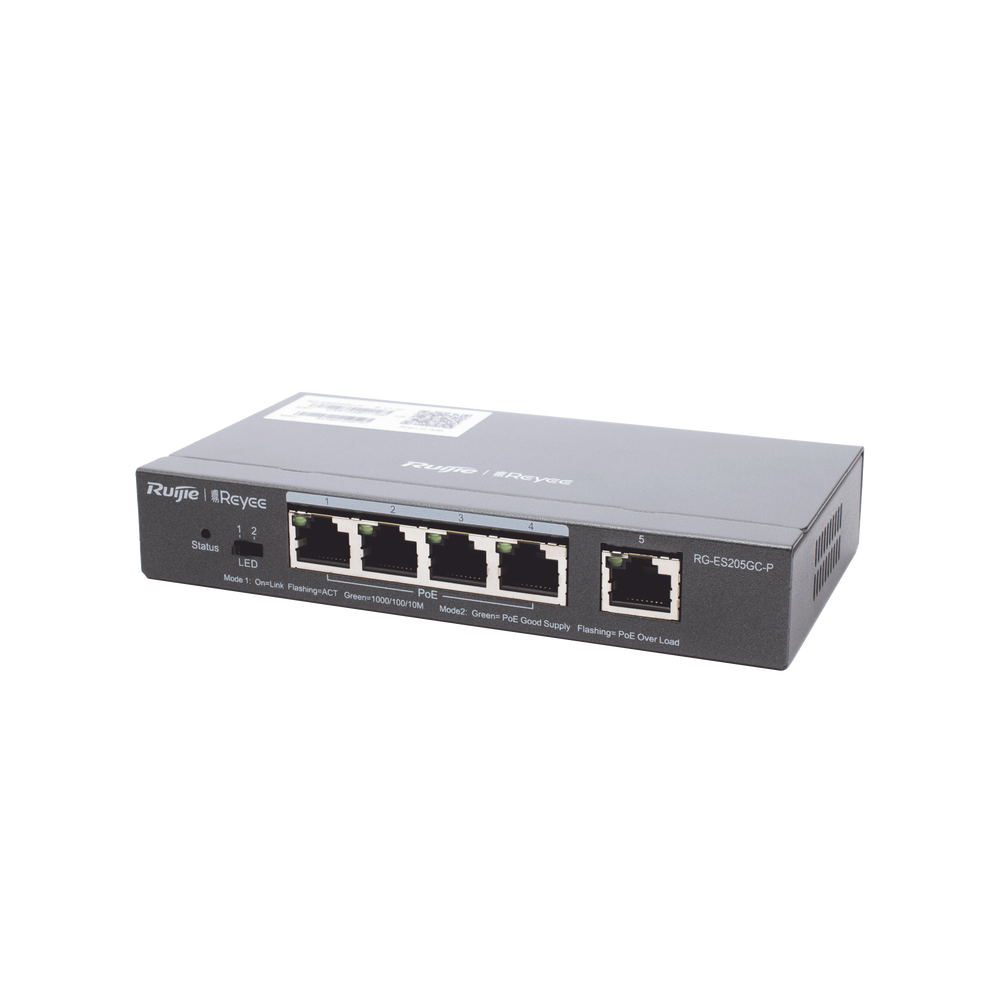 Switch Administrable PoE con 5 puertos Gigabit, 4 PoE 802.3af/at, gestión gratuita desde la nube, 54w - Image 3